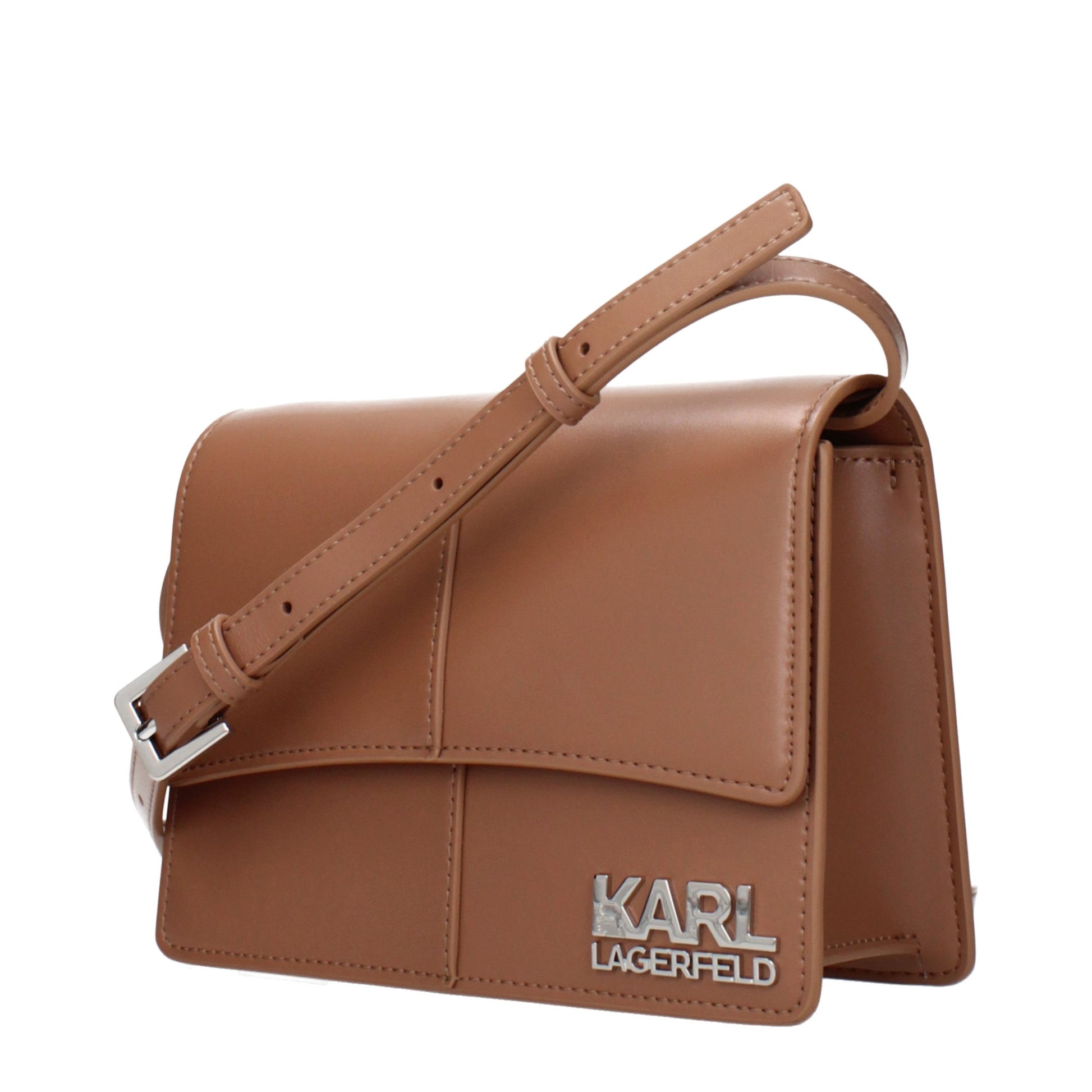 Karl Lagerfeld Brown Polyethylene Crossbody Bag Curated Luxury Accessories by Orvyn