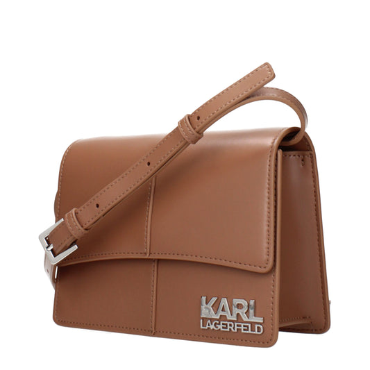 Karl Lagerfeld Brown Polyethylene Crossbody Bag Curated Luxury Accessories by Orvyn