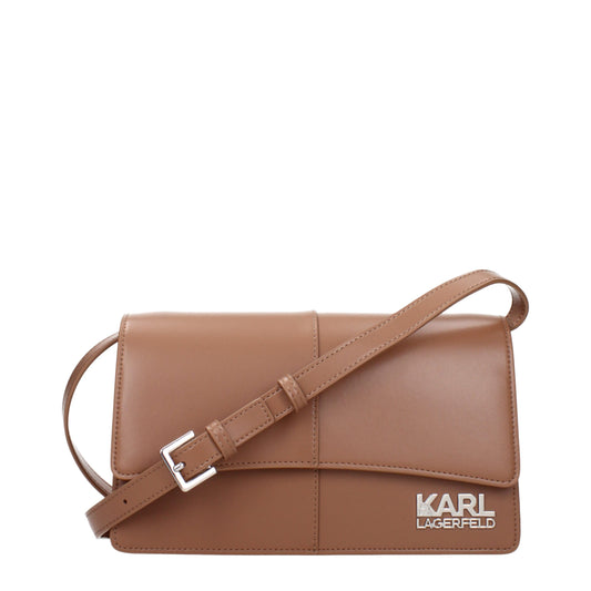 Karl Lagerfeld Brown Polyethylene Crossbody Bag Curated Luxury Accessories by Orvyn