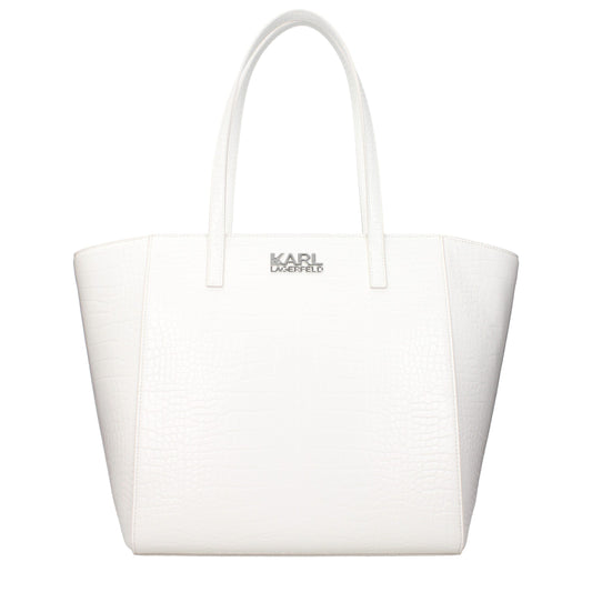 Karl Lagerfeld White Polyethylene Shoulder Bag Curated Luxury Accessories by Orvyn