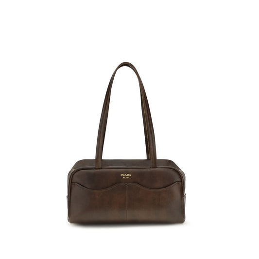 Prada Brown Carry Large Antiqued Leather Top-Handle Bag