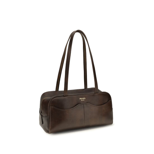 Prada Brown Carry Large Antiqued Leather Top-Handle Bag