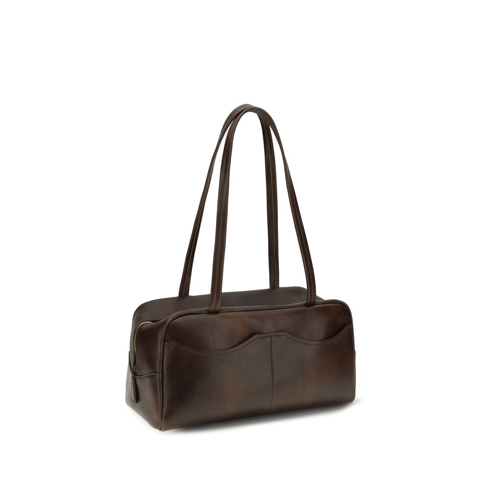 Prada Brown Calf Leather Bos Taurus Shoulder Bag Curated Luxury Accessories by Orvyn