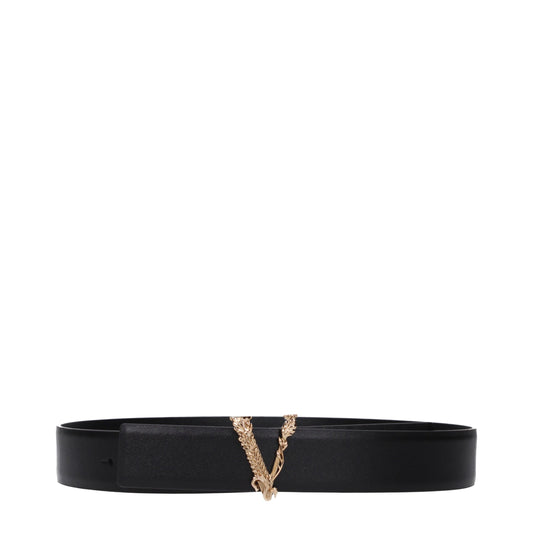 Versace Black Leather Regular Belt