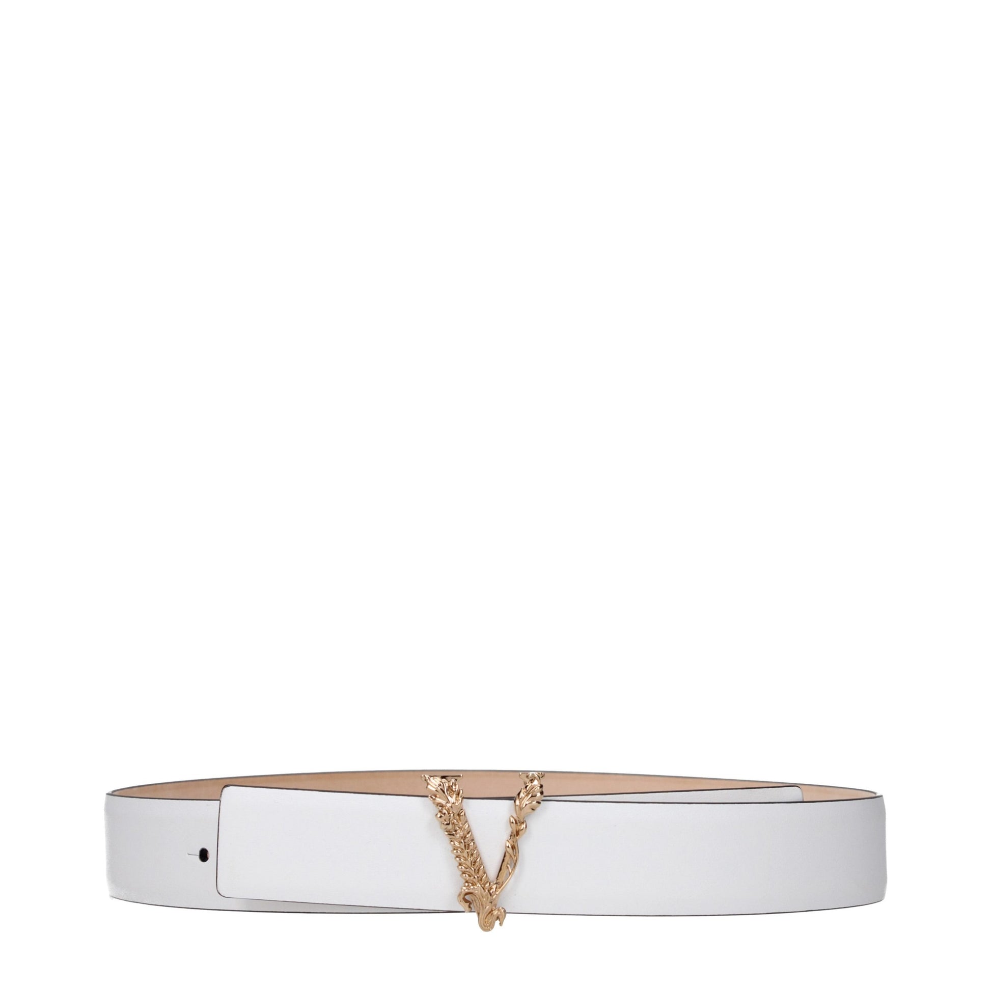 Versace White Leather Regular Belt Curated Luxury Accessories by Orvyn