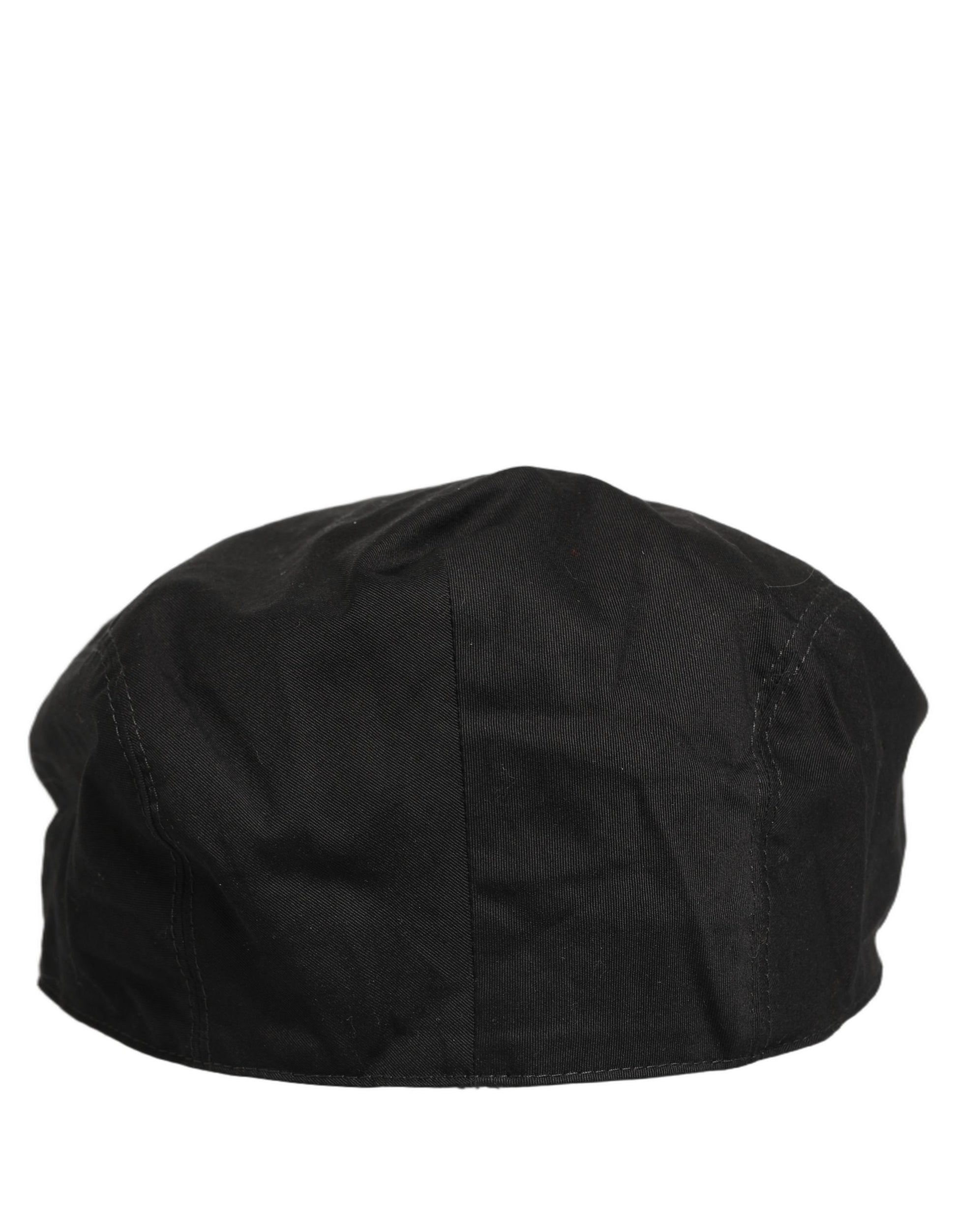 Dolce & Gabbana Men Black Cotton Stretch Newsboy Cloth Capello Hat Curated Luxury Accessories by Orvyn