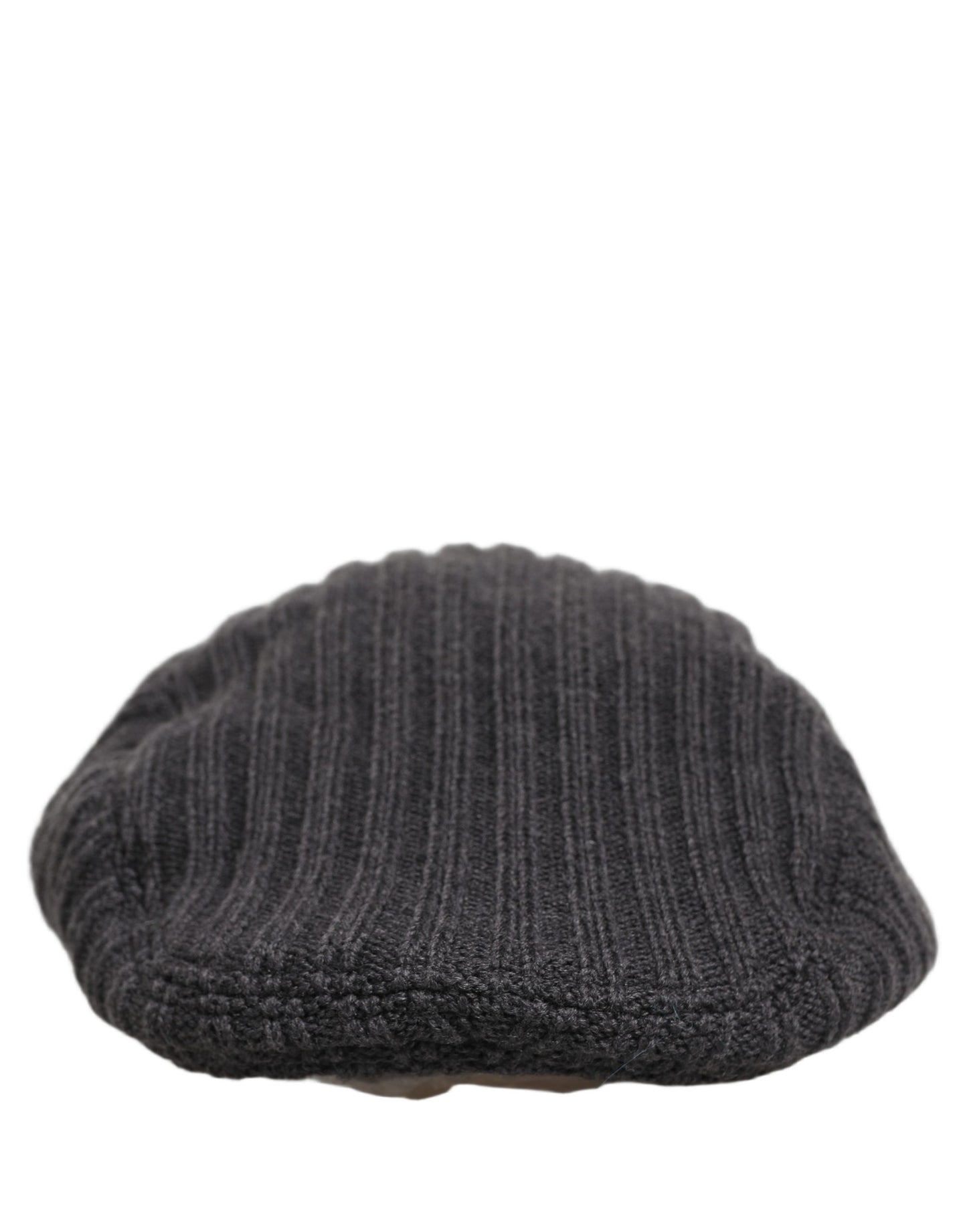 Dolce & Gabbana Men Dark Gray Wool Knitted Newsboy Capello Hat Curated Luxury Accessories by Orvyn