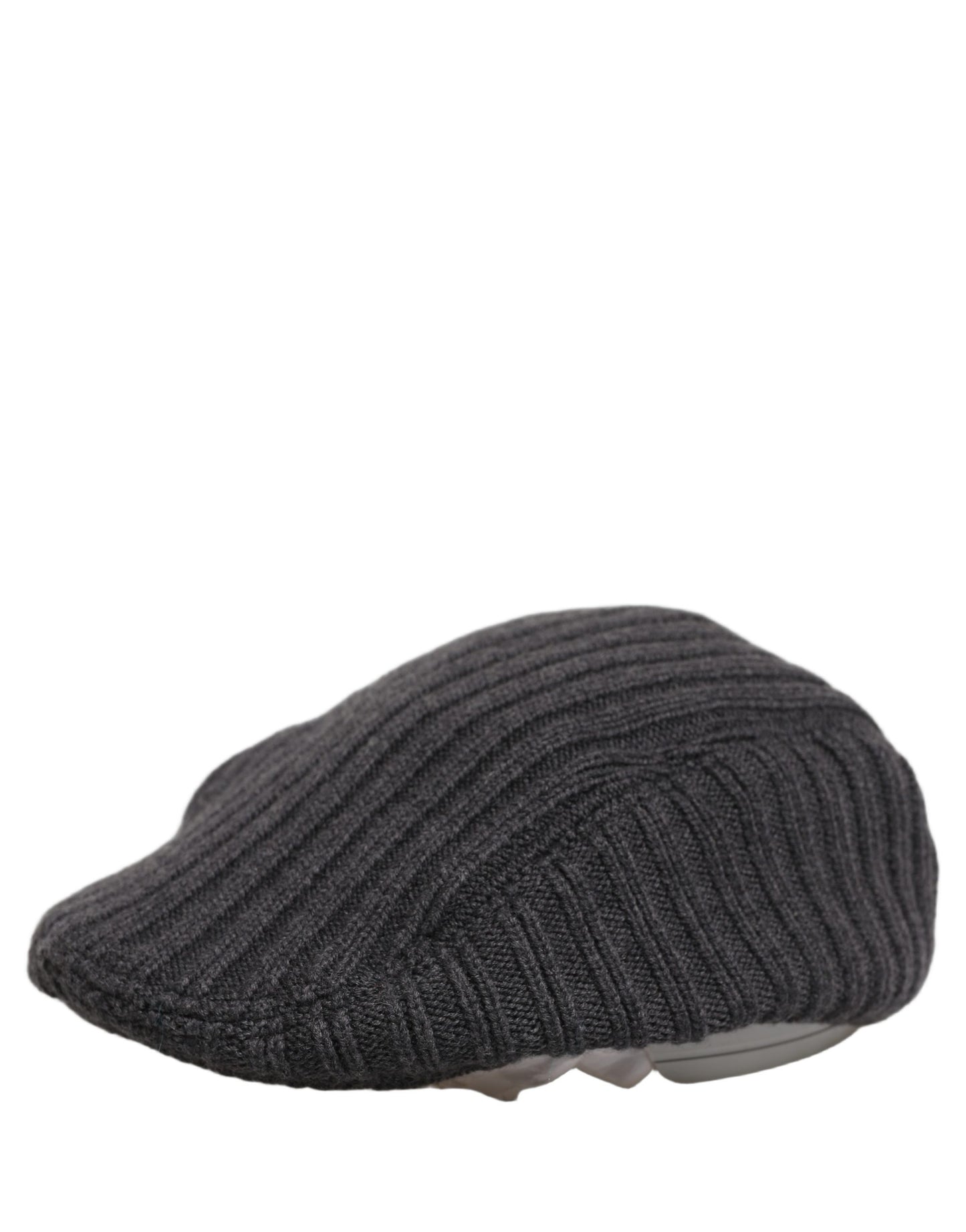 Dolce & Gabbana Men Dark Gray Wool Knitted Newsboy Capello Hat Curated Luxury Accessories by Orvyn
