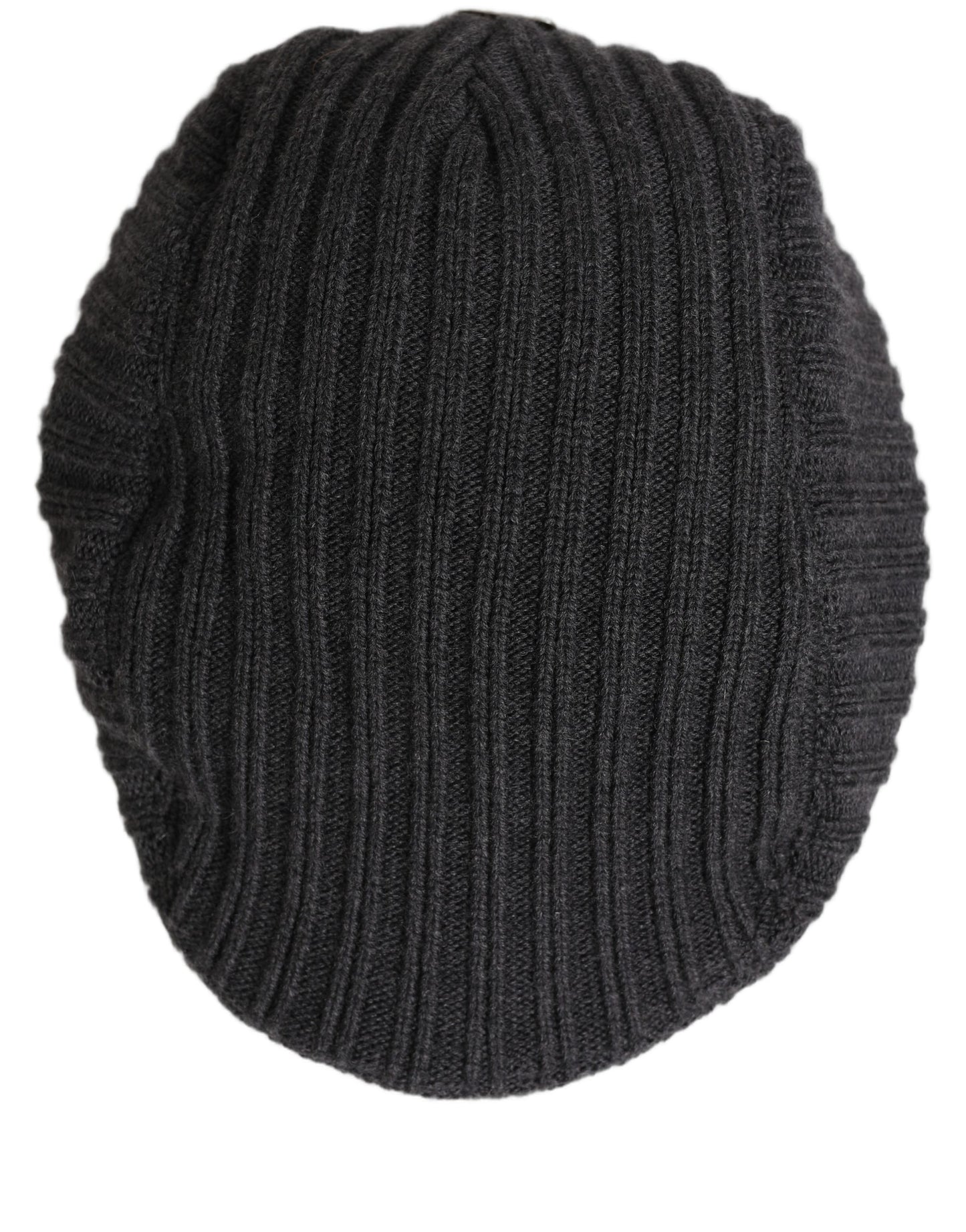 Dolce & Gabbana Men Dark Gray Wool Knitted Newsboy Capello Hat Curated Luxury Accessories by Orvyn