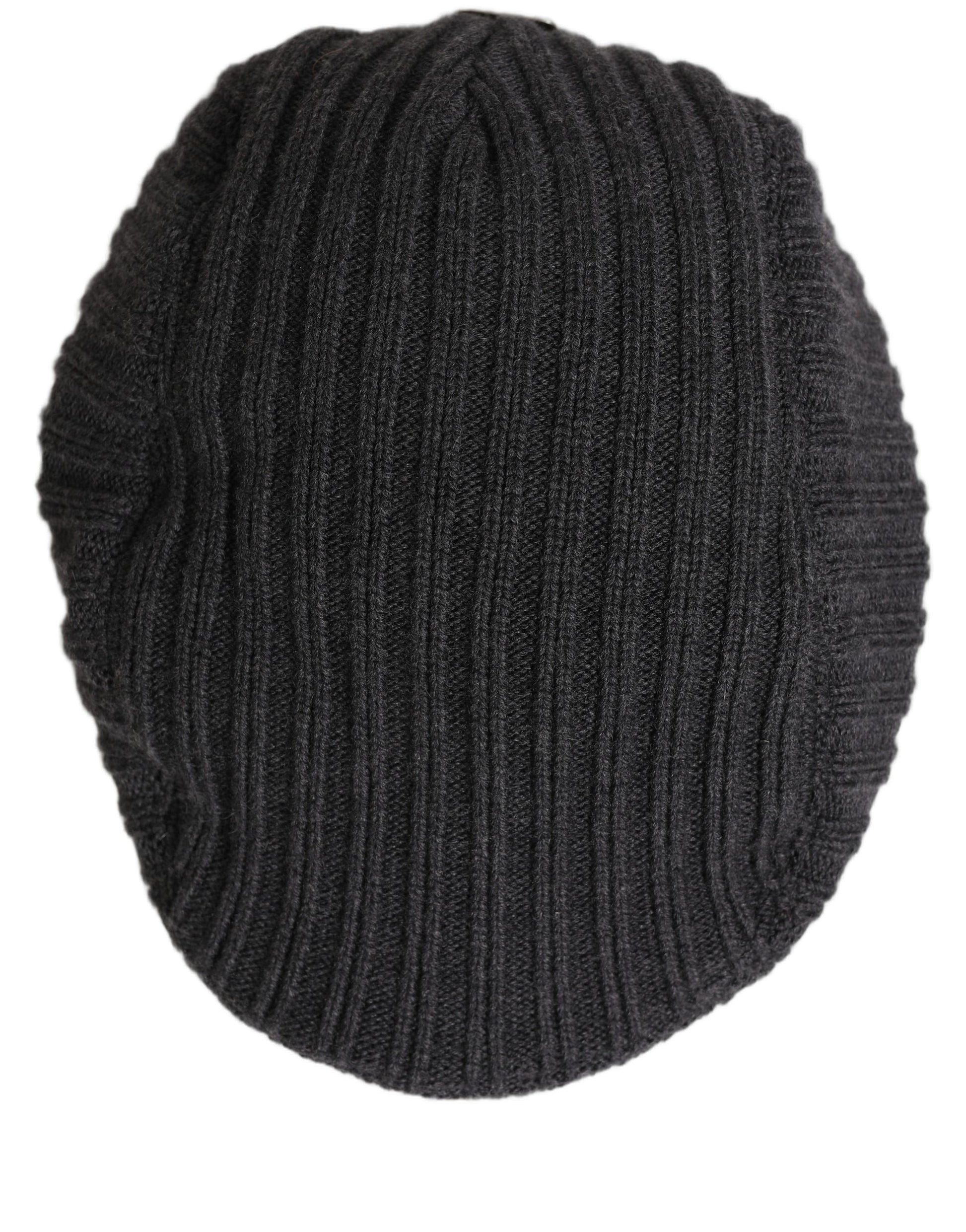Dolce & Gabbana Men Dark Gray Wool Knitted Newsboy Capello Hat Curated Luxury Accessories by Orvyn