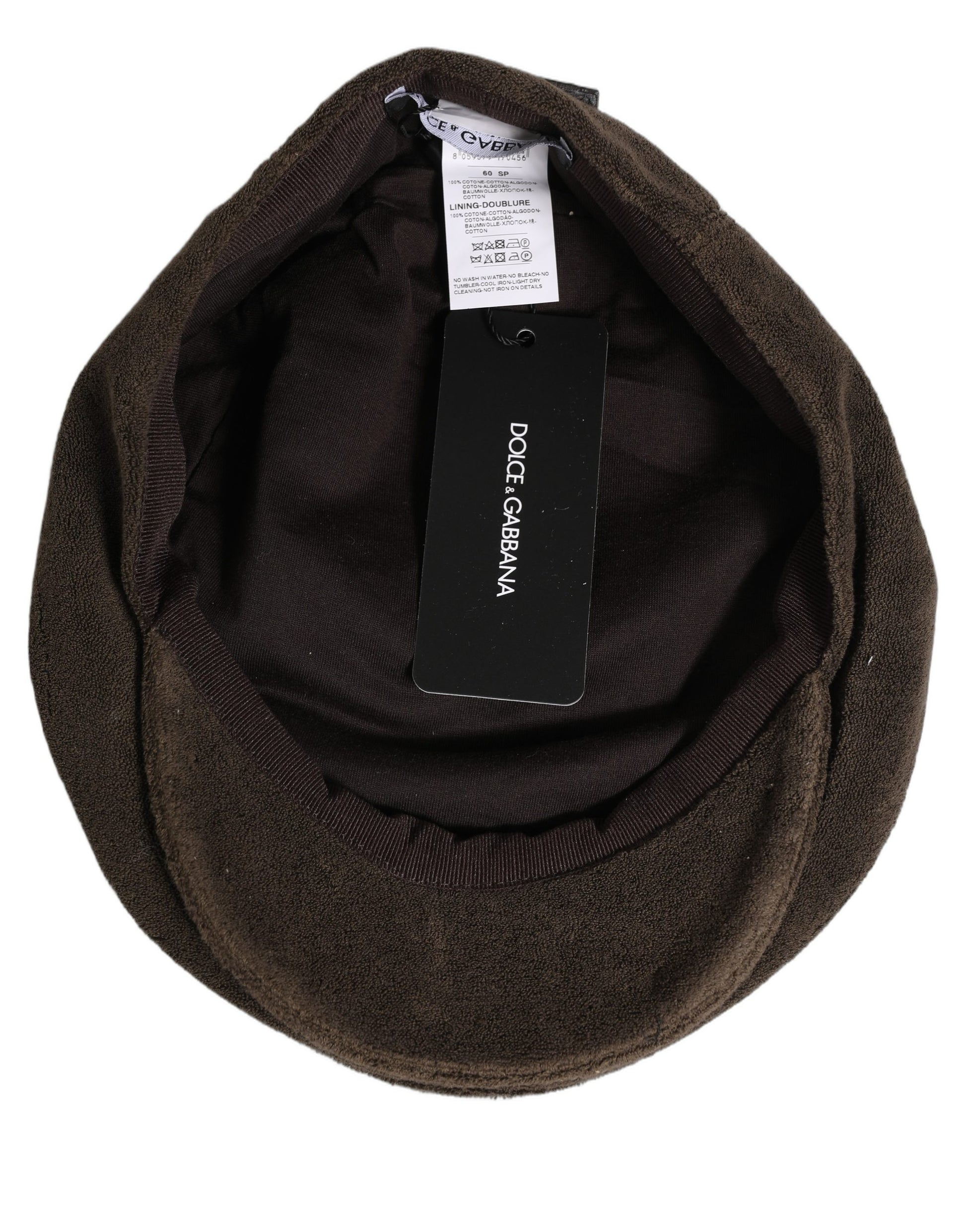 Dolce & Gabbana Men Brown Cotton Newsboy Cloth Capello Hat Curated Luxury Accessories by Orvyn