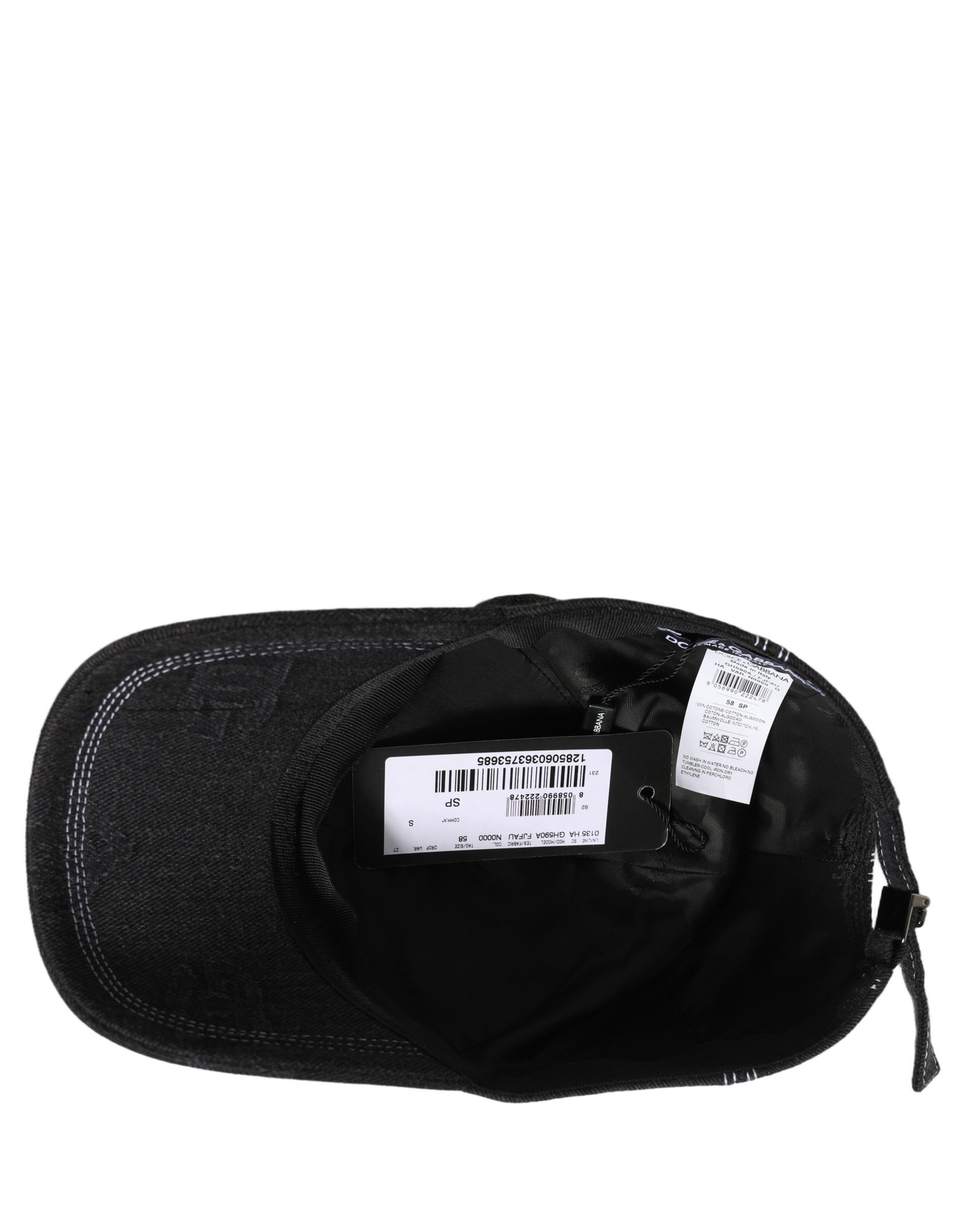 Dolce & Gabbana Men Black Cotton 6 Panel Baseball Capello Hat Curated Luxury Accessories by Orvyn