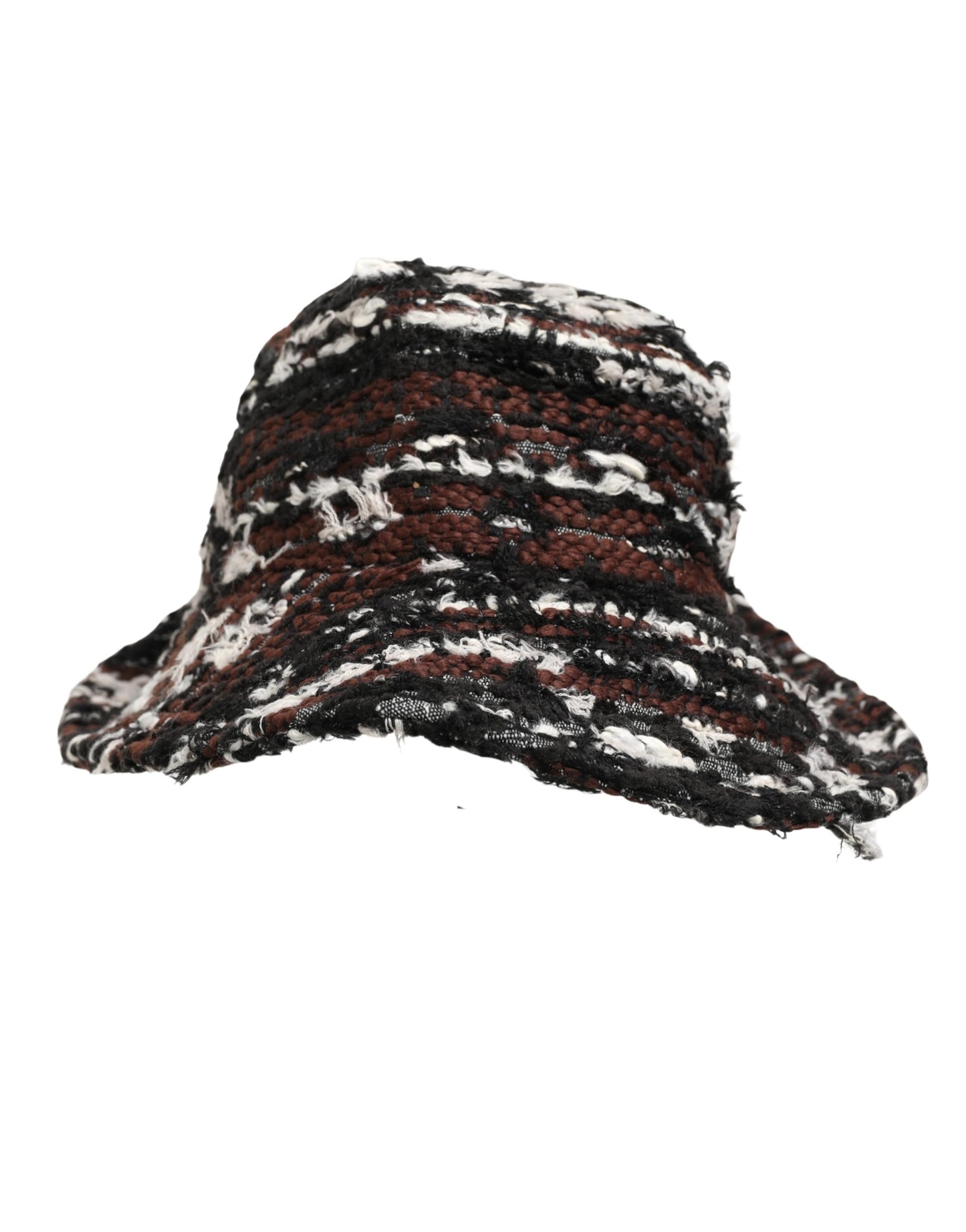 Dolce & Gabbana Women Multicolor Acrylic Tweed Bucket Capello Hat Curated Luxury Accessories by Orvyn