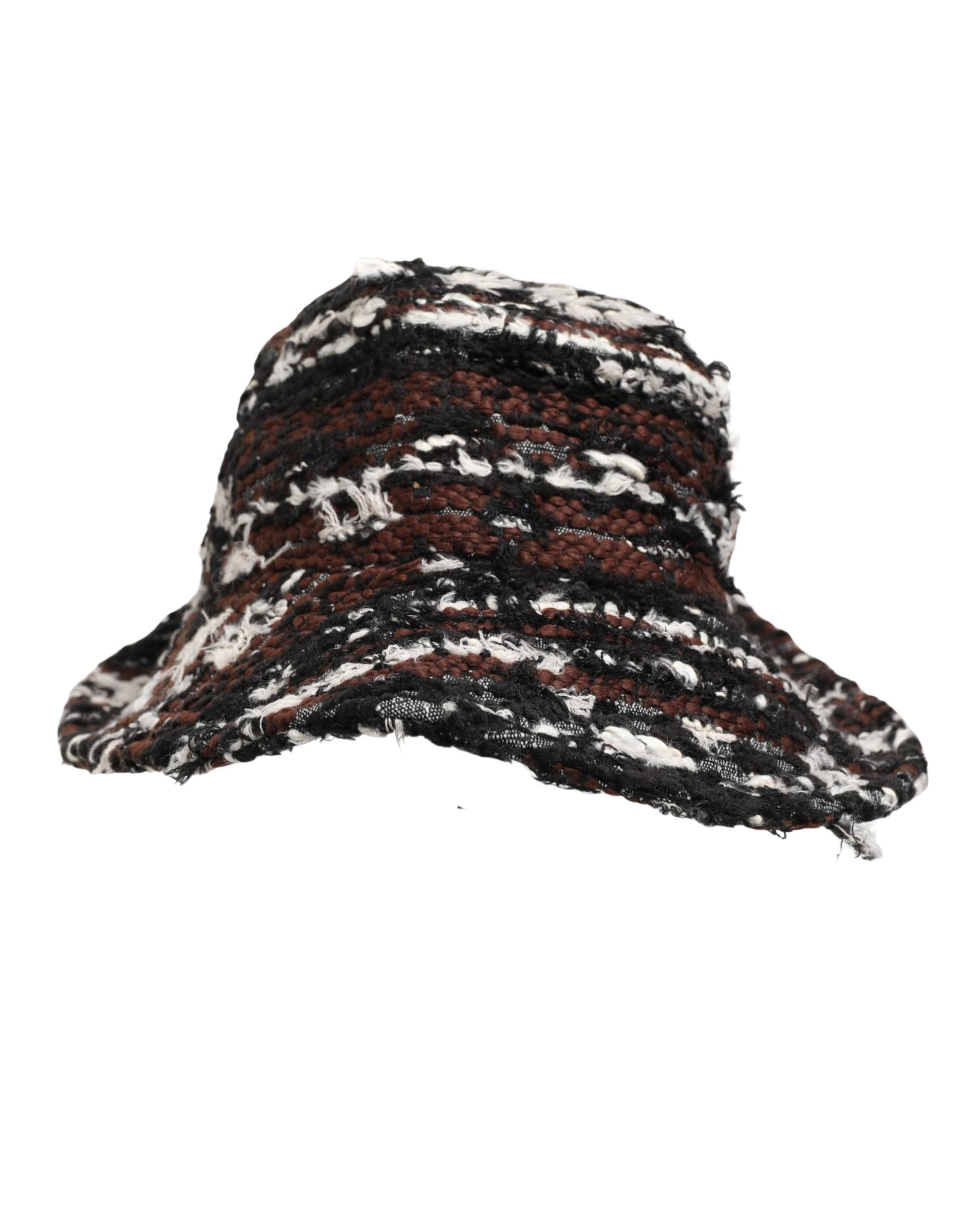 Dolce & Gabbana Women Multicolor Acrylic Tweed Bucket Capello Hat Curated Luxury Accessories by Orvyn
