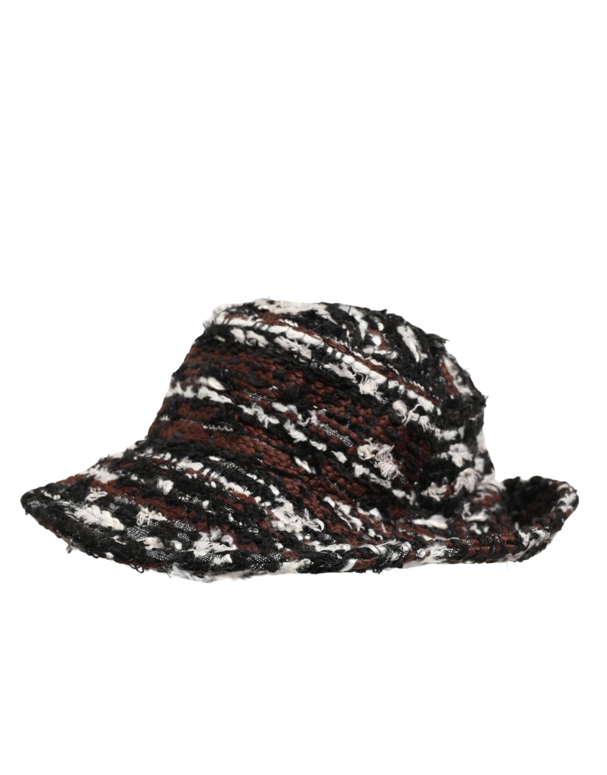 Dolce & Gabbana Women Multicolor Acrylic Tweed Bucket Capello Hat Curated Luxury Accessories by Orvyn