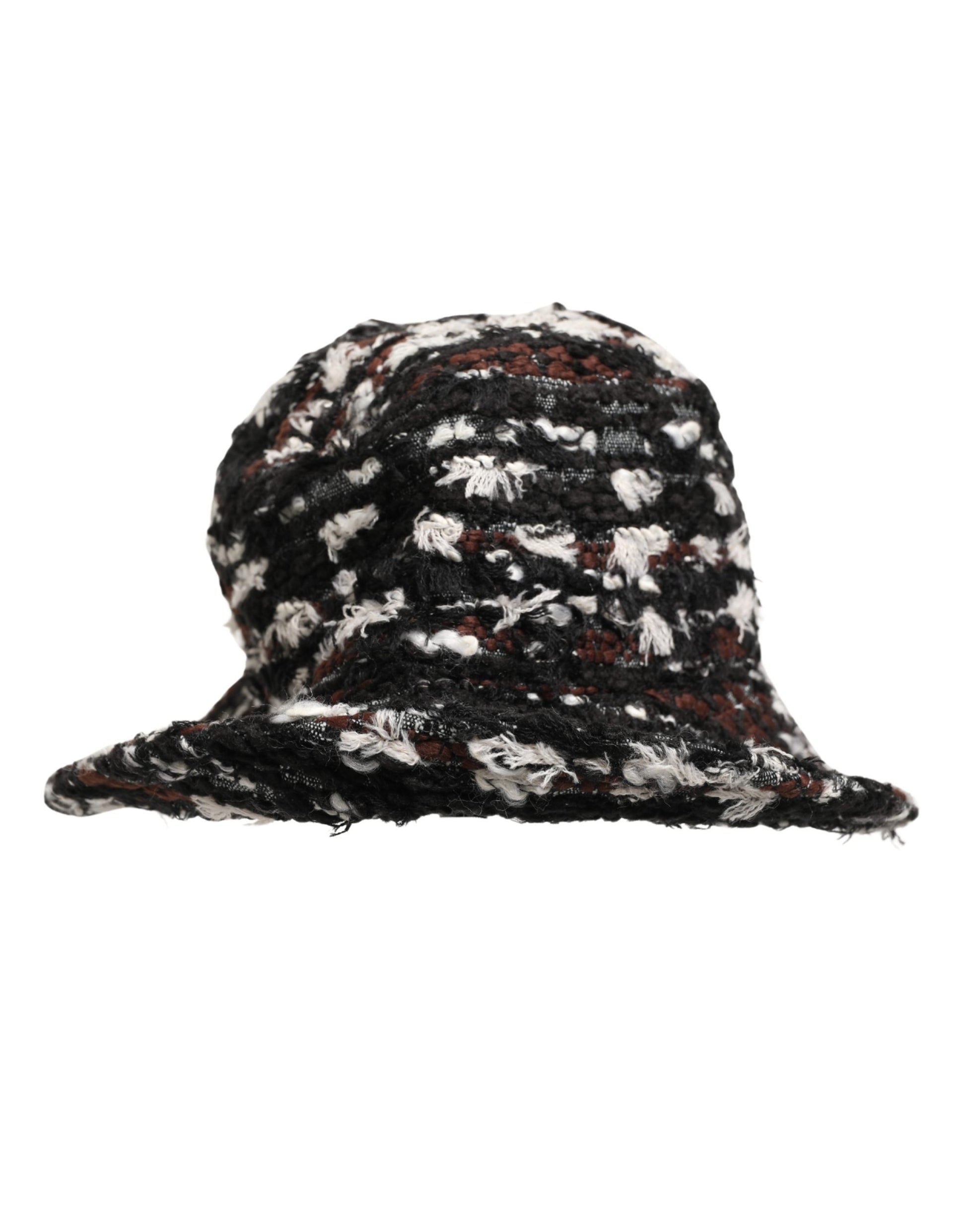 Dolce & Gabbana Women Multicolor Acrylic Tweed Bucket Capello Hat Curated Luxury Accessories by Orvyn