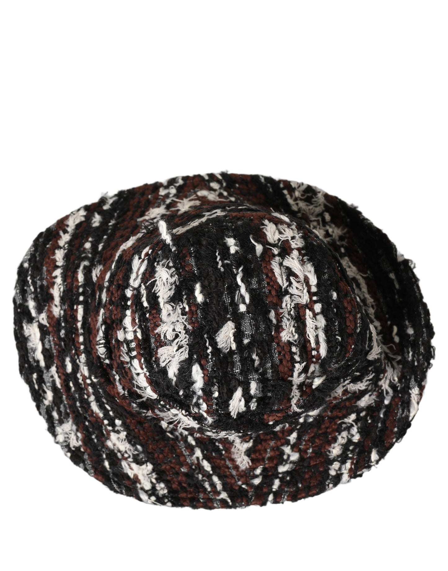 Dolce & Gabbana Women Multicolor Acrylic Tweed Bucket Capello Hat Curated Luxury Accessories by Orvyn