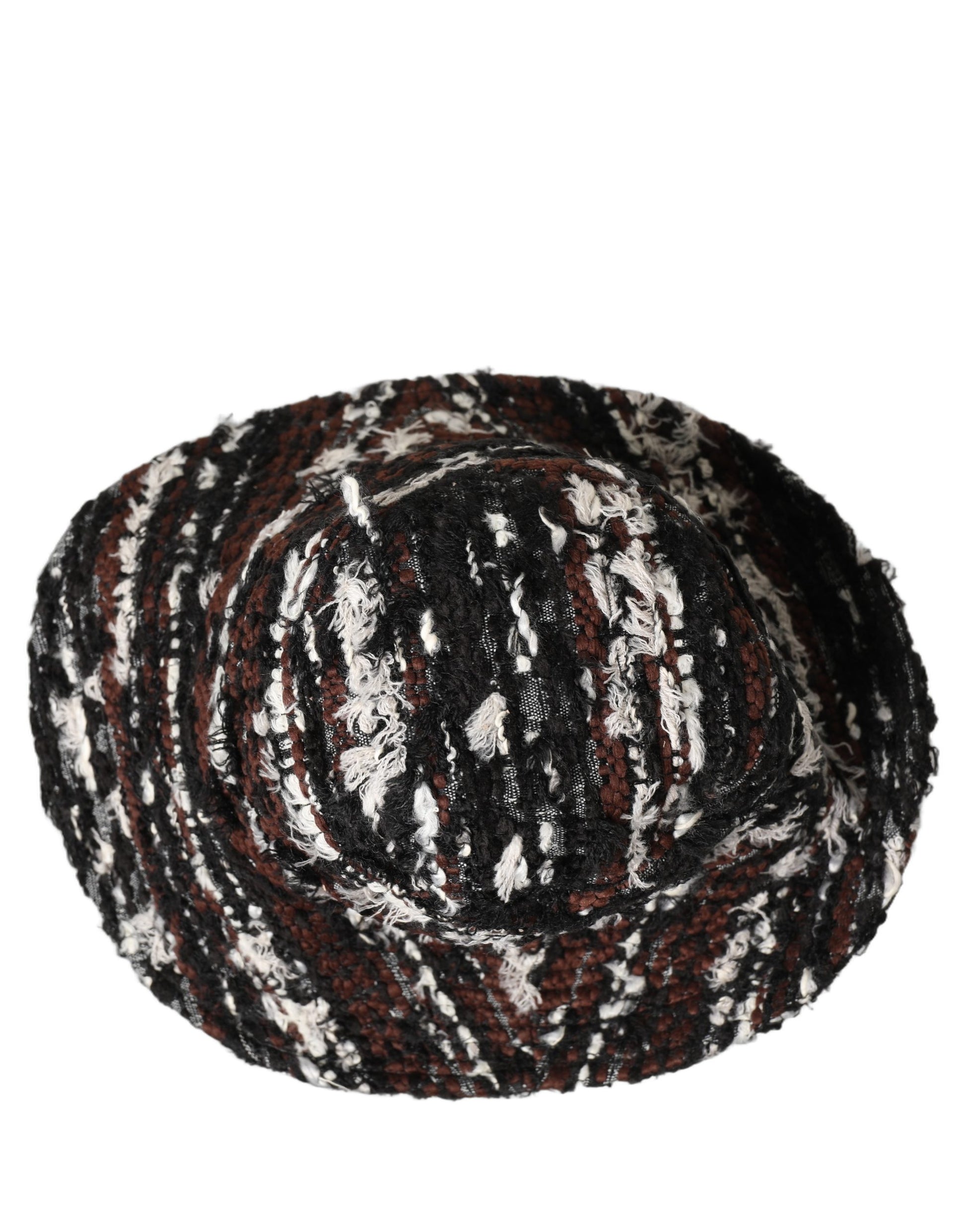 Dolce & Gabbana Women Multicolor Acrylic Tweed Bucket Capello Hat Curated Luxury Accessories by Orvyn