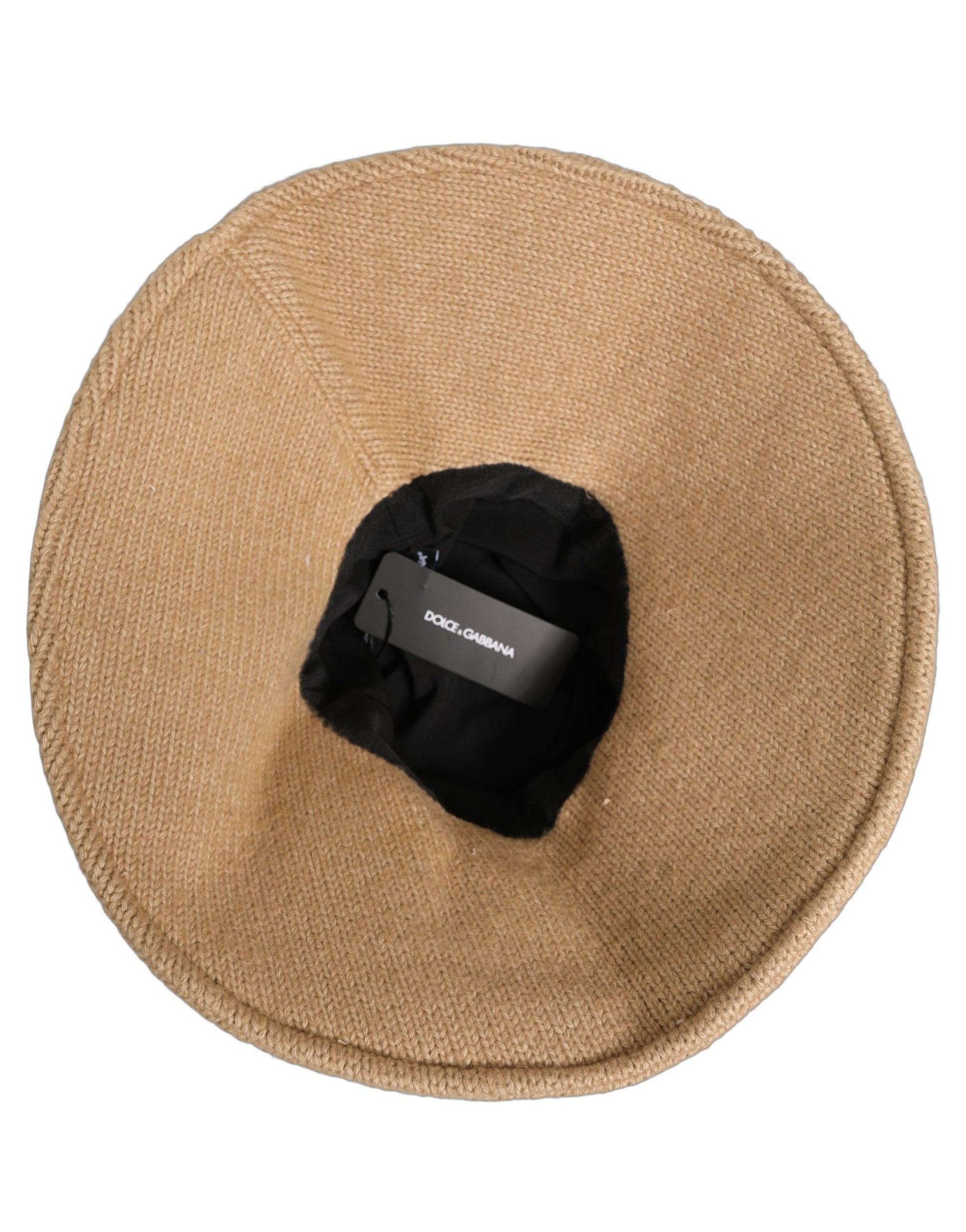 Dolce & Gabbana Women Brown Cotton Knit WideBrim Bucket Capello Hat Curated Luxury Accessories by Orvyn