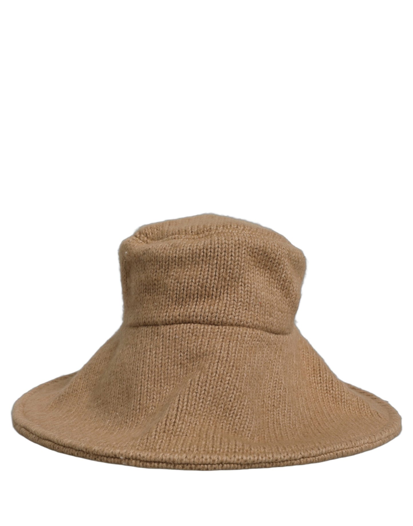 Dolce & Gabbana Women Brown Cotton Knit WideBrim Bucket Capello Hat Curated Luxury Accessories by Orvyn