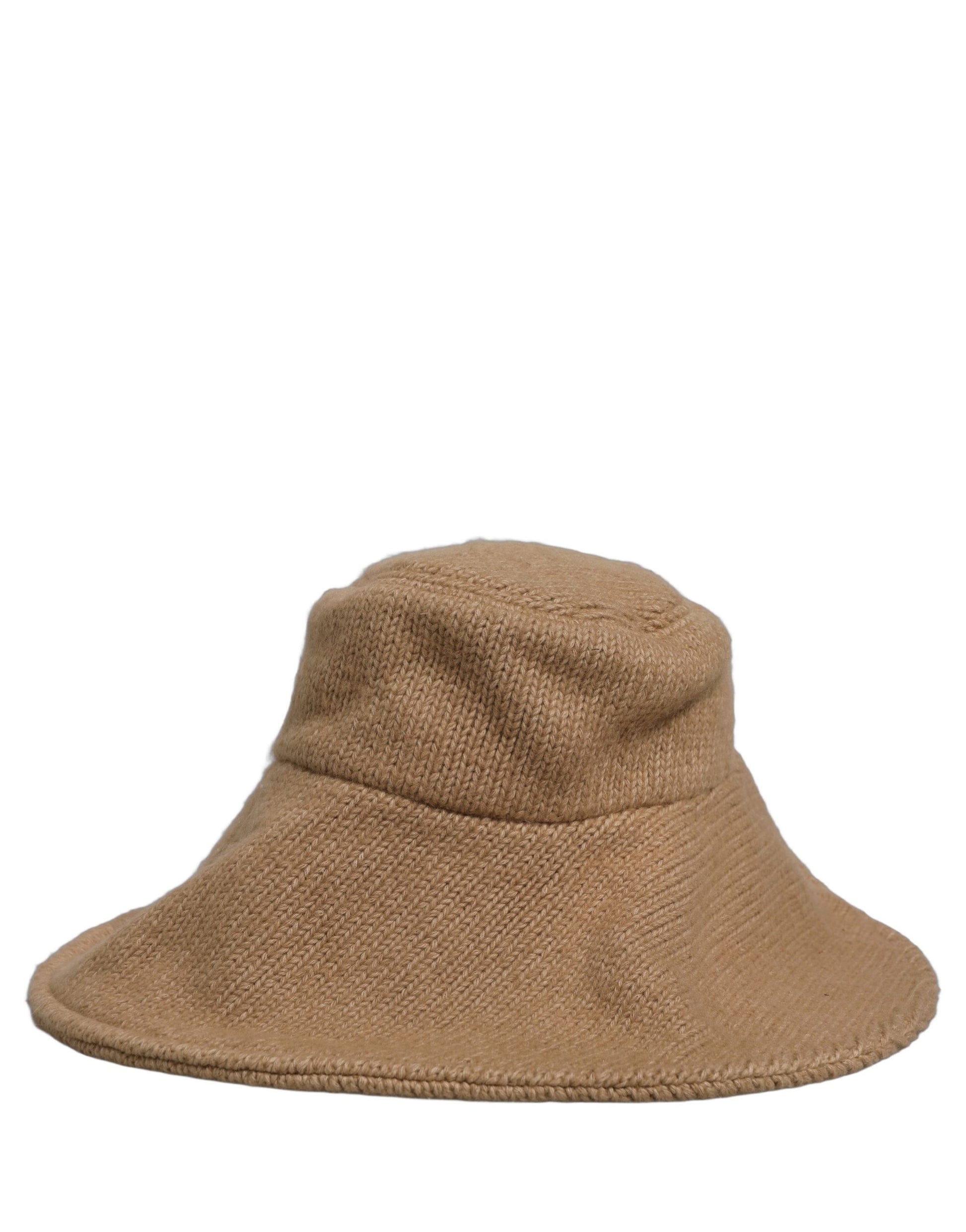Dolce & Gabbana Women Brown Cotton Knit WideBrim Bucket Capello Hat Curated Luxury Accessories by Orvyn
