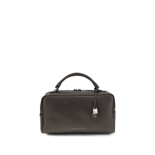 Brunello Cucinelli Brown Calf Leather Bos Taurus Handbag Curated Luxury Accessories by Orvyn