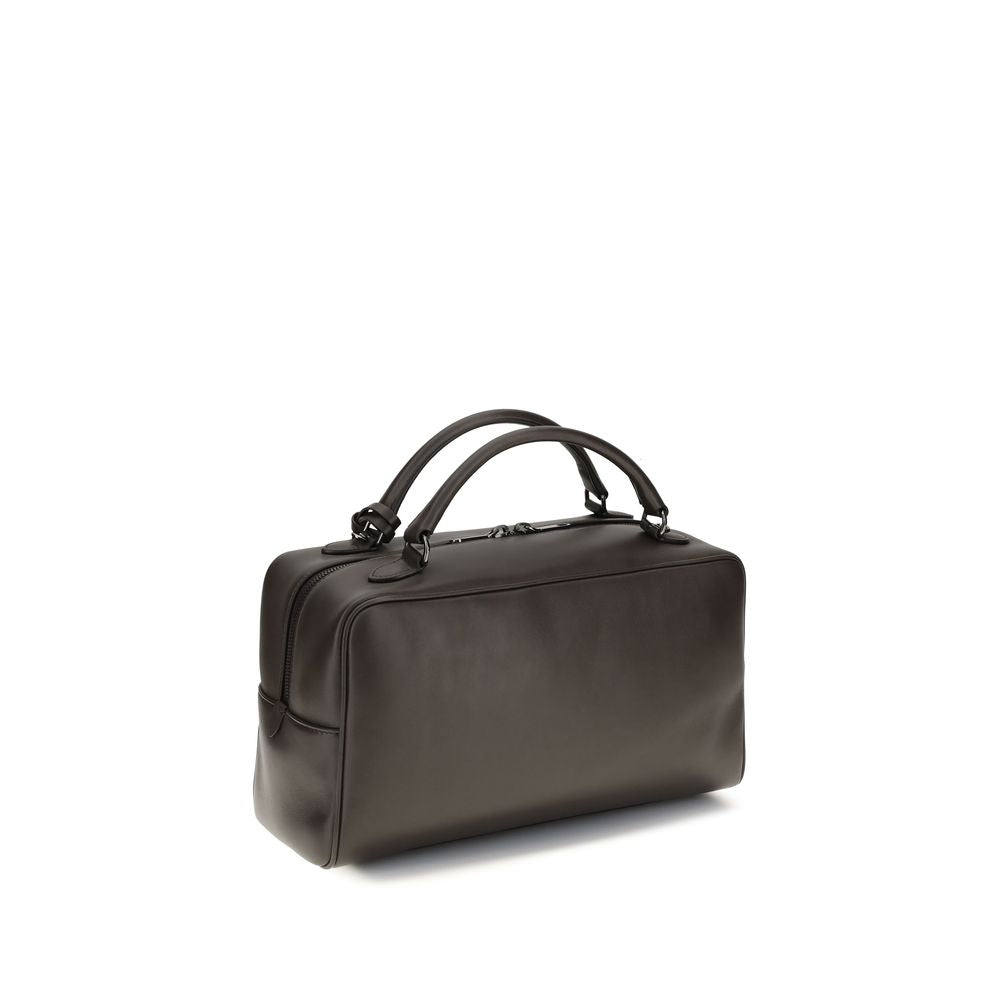 Brunello Cucinelli Brown Calf Leather Bos Taurus Handbag Curated Luxury Accessories by Orvyn