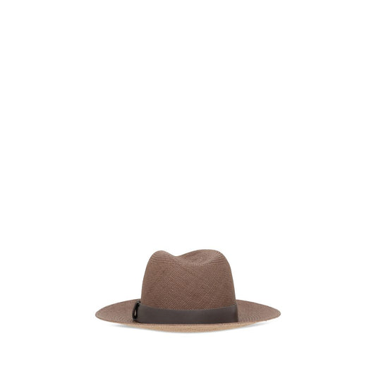 Brunello Cucinelli Brown Straw Fedora