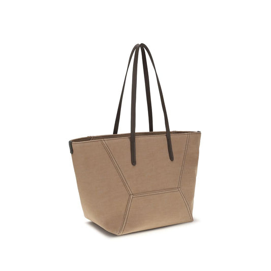 Brunello Cucinelli Beige Canvas Shoulder Bag Curated Luxury Accessories by Orvyn