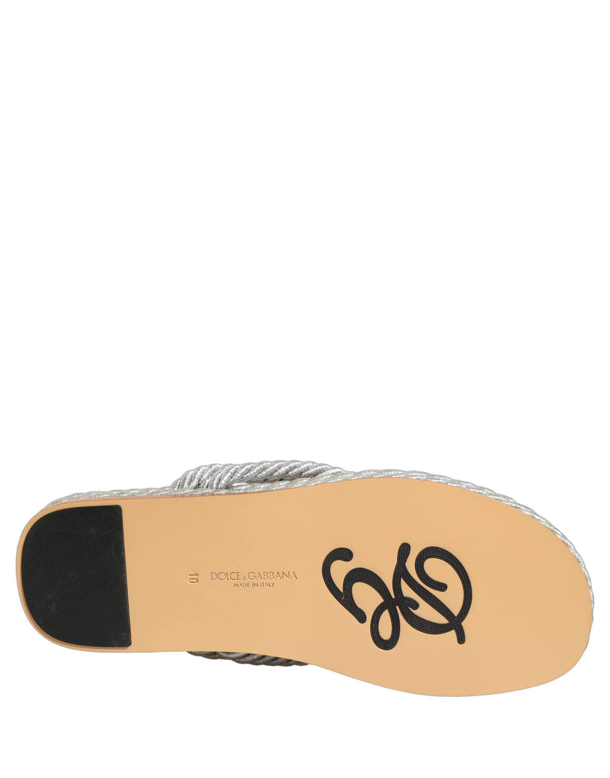 Dolce & Gabbana Silver 'Slip-On' Sandals