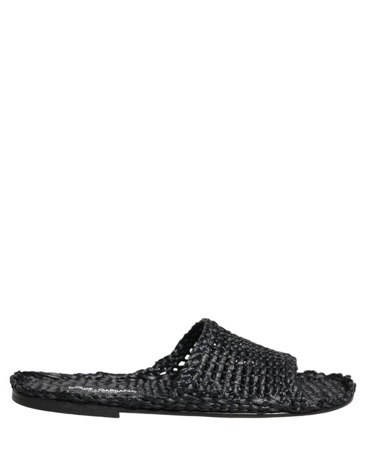 Dolce & Gabbana Black 'Slip-On' Mini Sandals schwarz