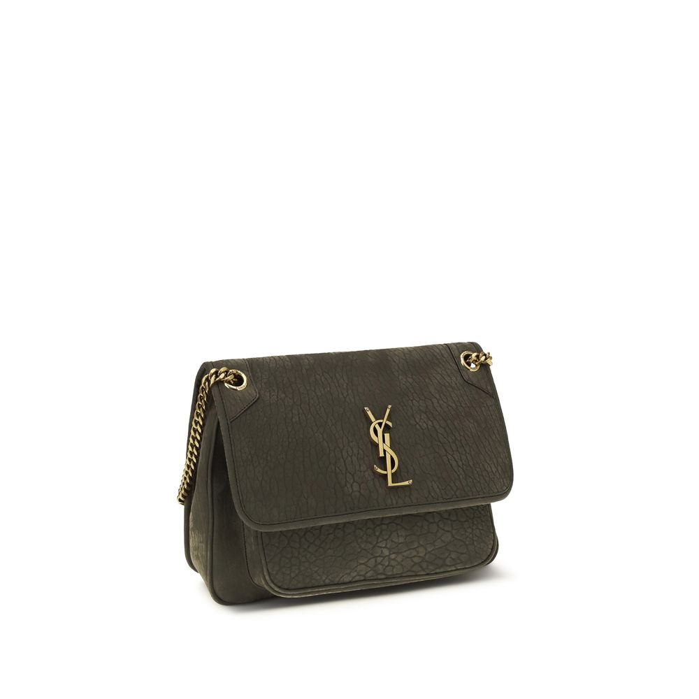 Saint Laurent Gray Large Niki Shoulder Bag In Lambskin Curated Luxury Accessories by Orvyn