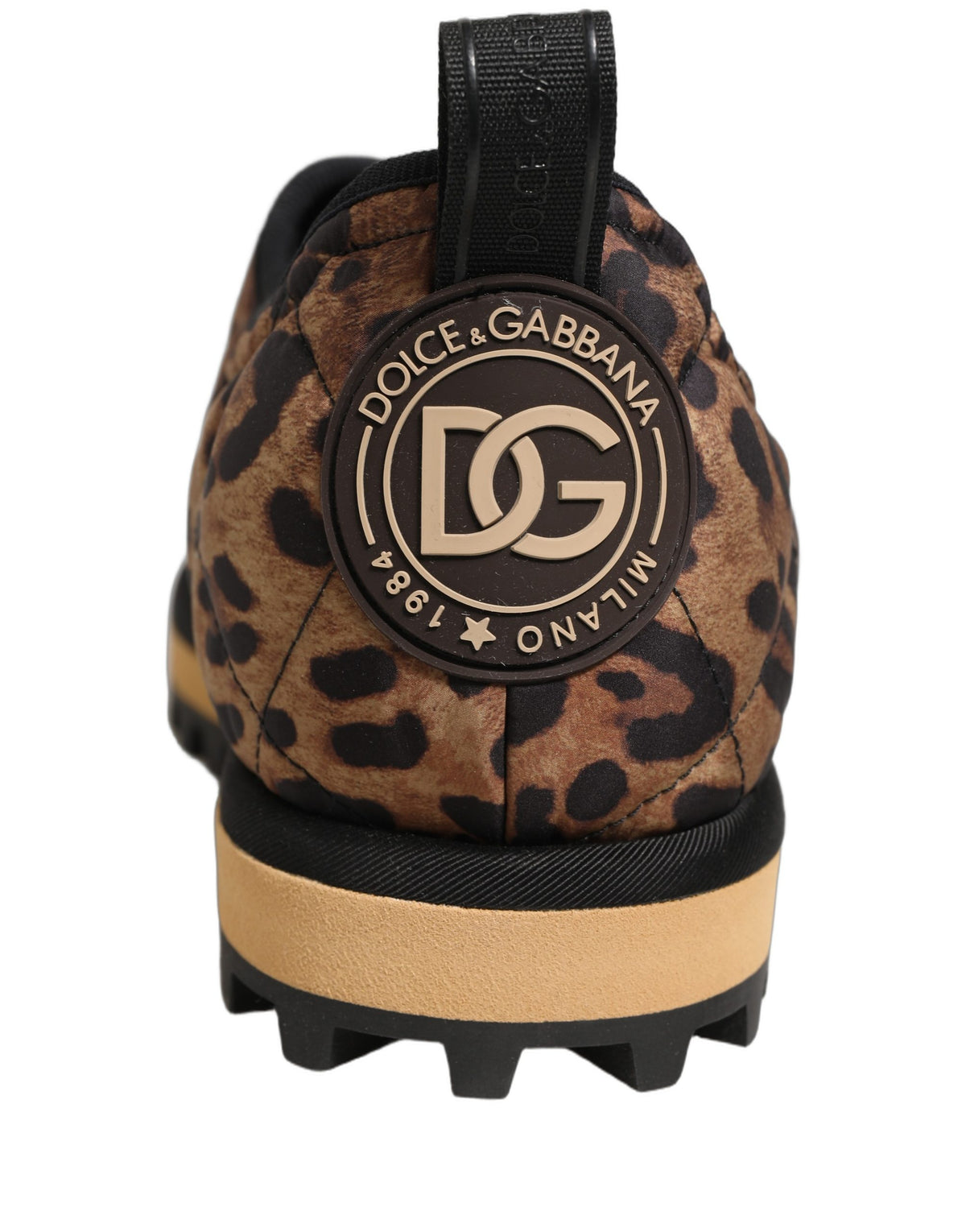 Dolce & Gabbana Brown Leopard Print Quilted Men Sneakers Shoes braun