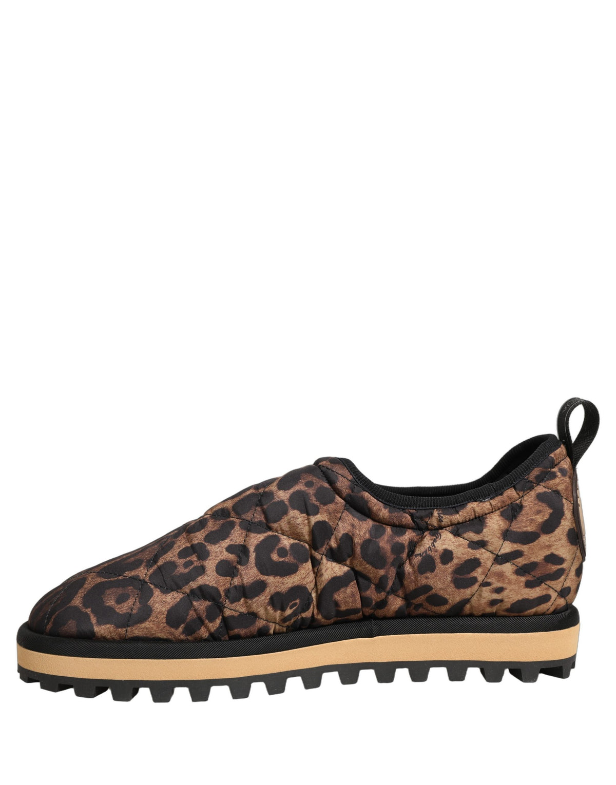 Dolce & Gabbana Brown Leopard Print Quilted Men Sneakers Shoes braun