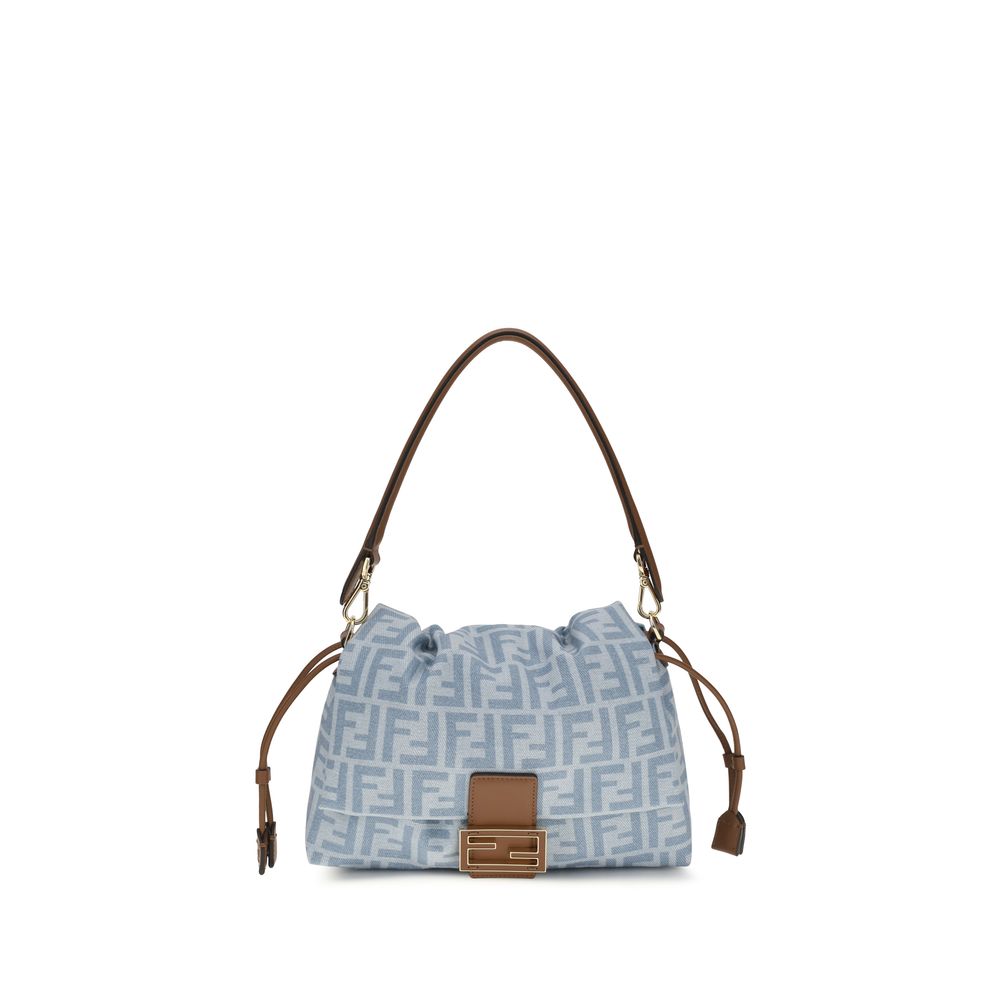 Fendi Blue Cotton Shoulder Bag Curated Luxury Accessories by Orvyn