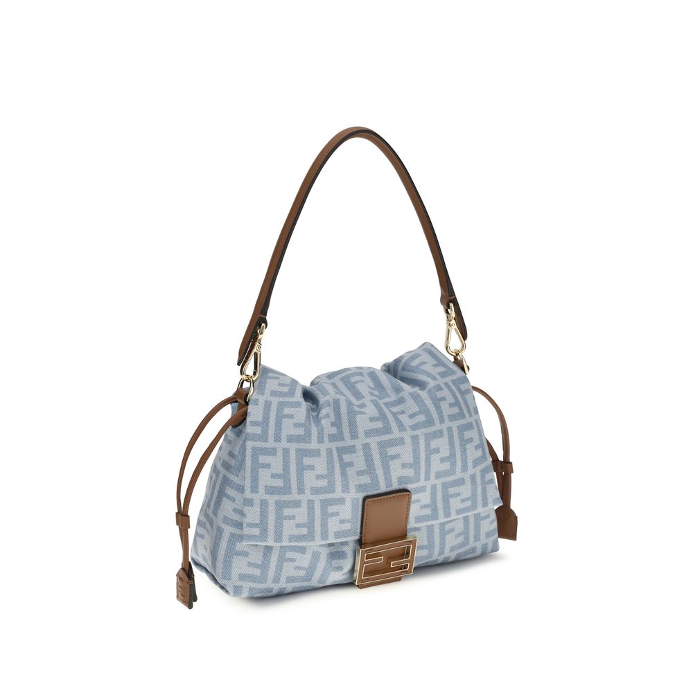 Fendi Blue Cotton Shoulder Bag Curated Luxury Accessories by Orvyn