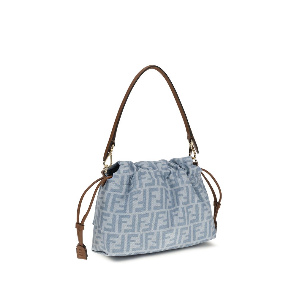 Fendi Blue Cotton Shoulder Bag Curated Luxury Accessories by Orvyn