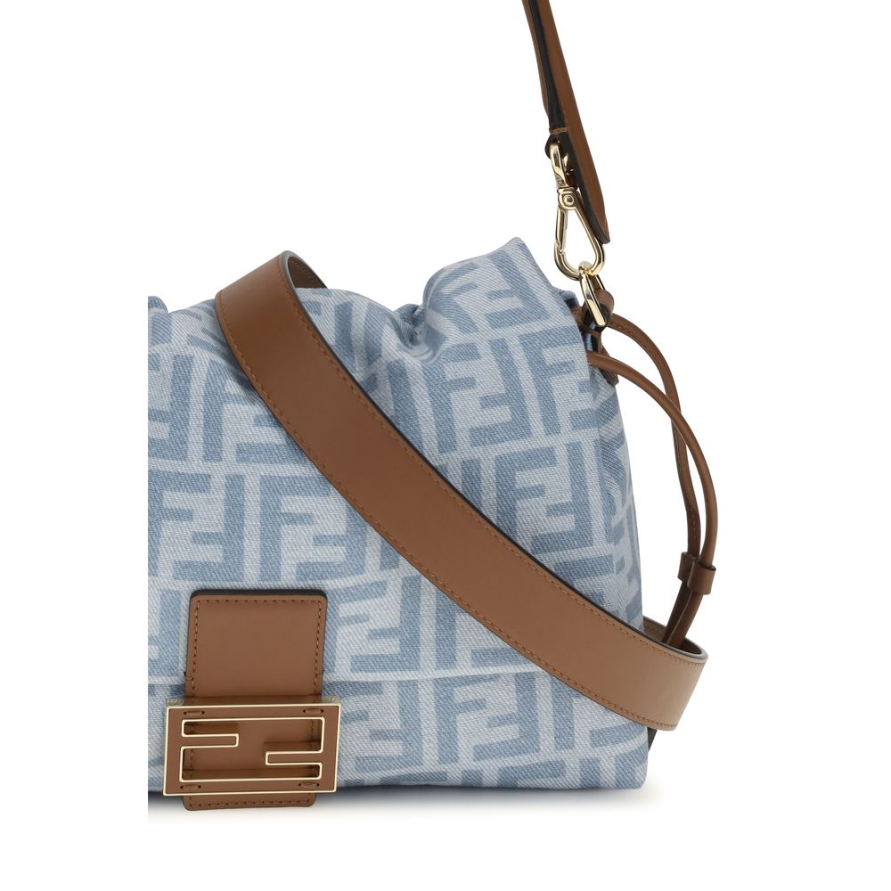 Fendi Blue Cotton Shoulder Bag Curated Luxury Accessories by Orvyn