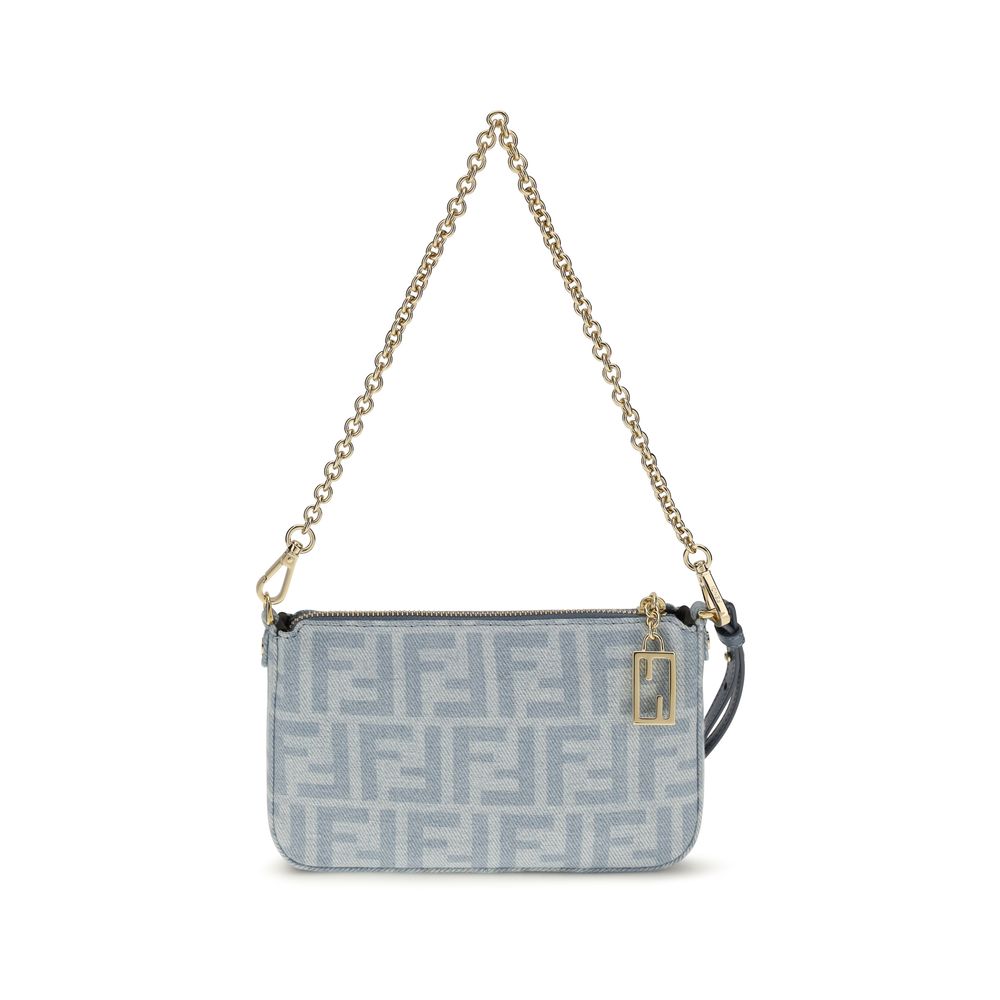 Fendi Blue Cotton Clutch Bag Curated Luxury Accessories by Orvyn