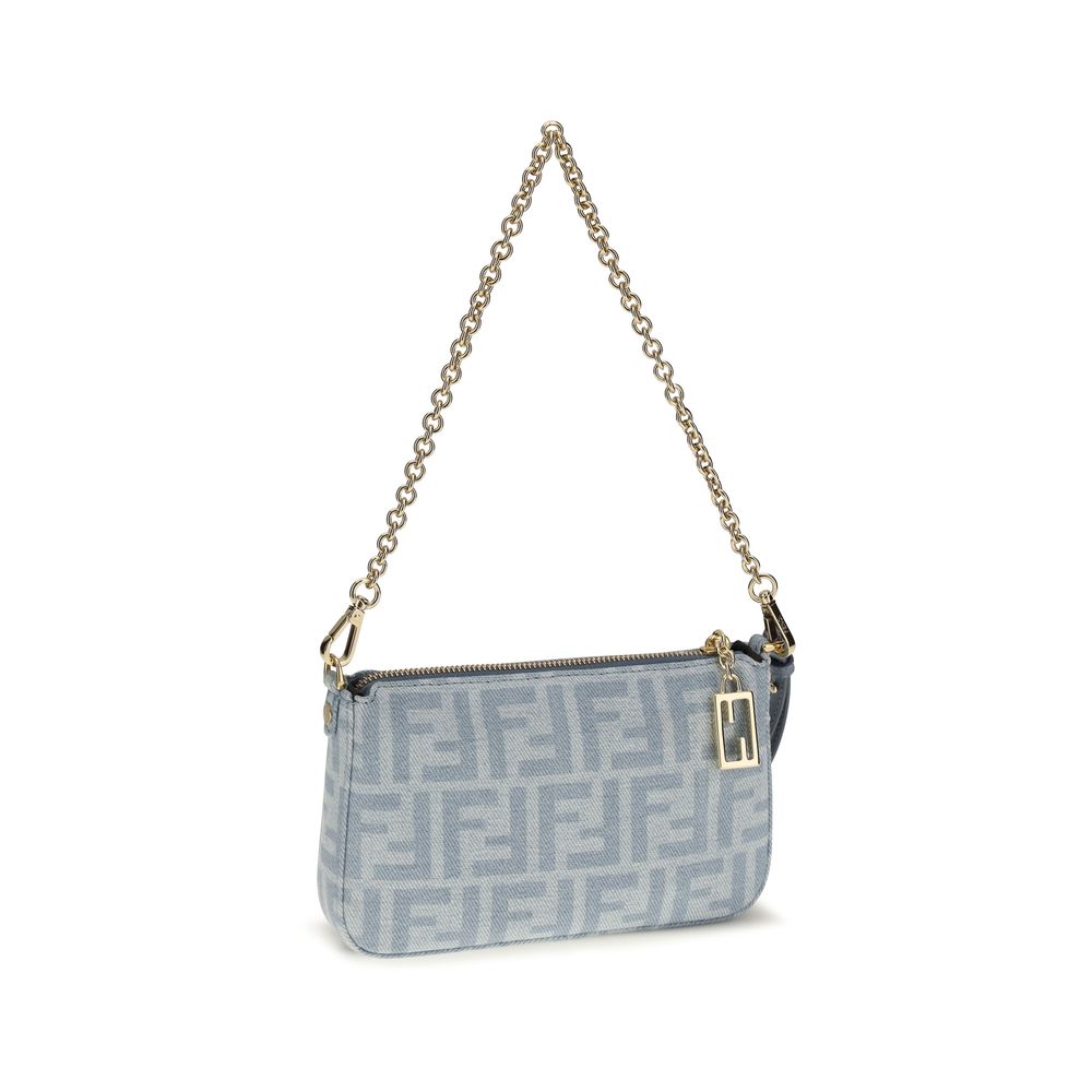 Fendi Blue Cotton Clutch Bag Curated Luxury Accessories by Orvyn