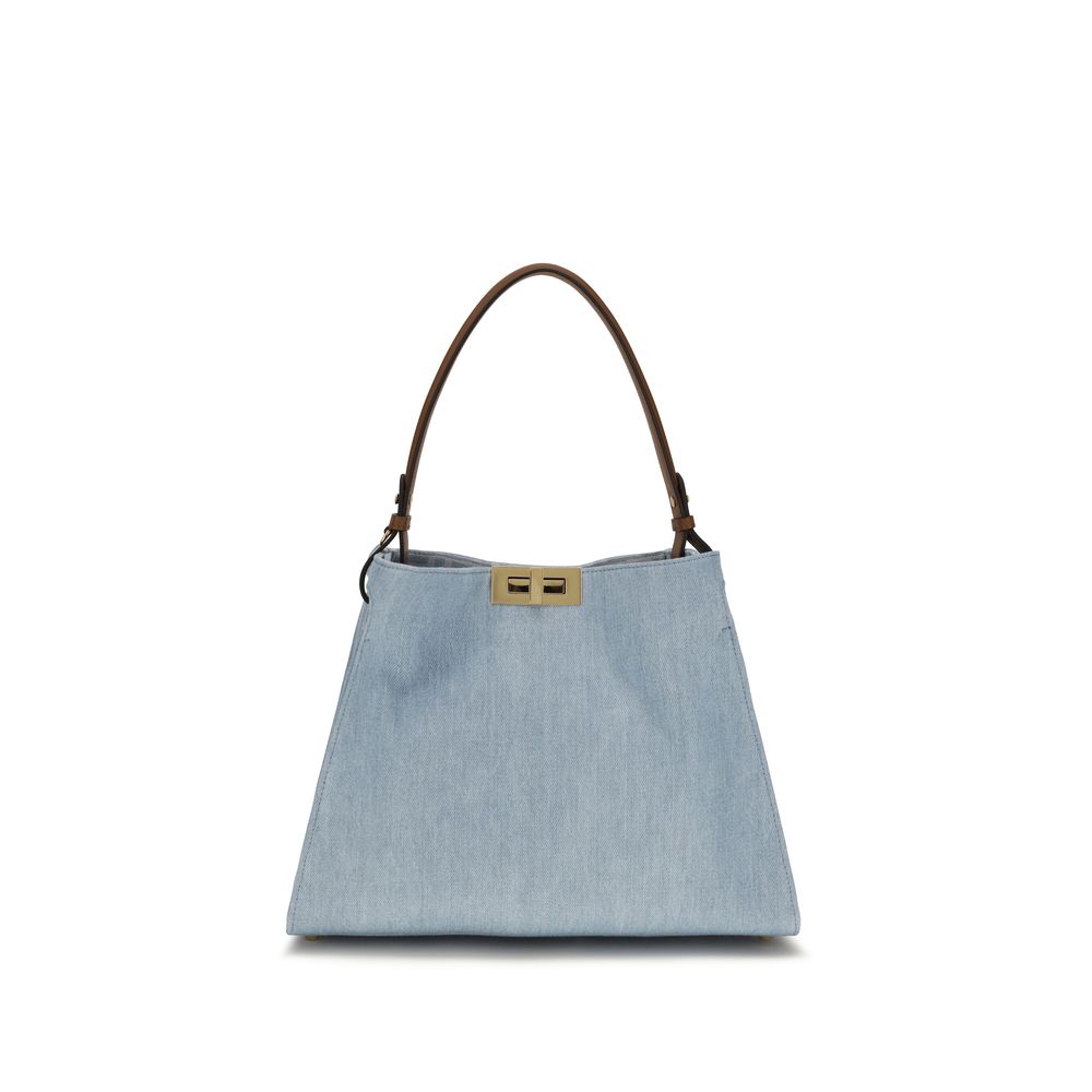 Fendi Blue Cotton Handbag Curated Luxury Accessories by Orvyn