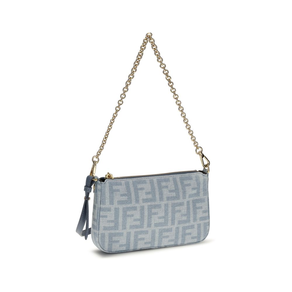 Fendi Blue Cotton Clutch Bag Curated Luxury Accessories by Orvyn