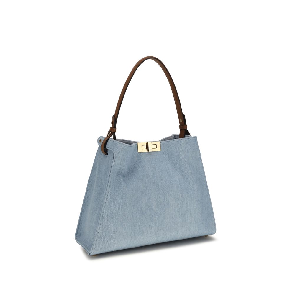 Fendi Blue Cotton Handbag Curated Luxury Accessories by Orvyn