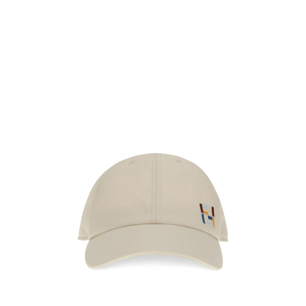 Fendi White Cotton Cap (Baseball Hat) Curated Luxury Accessories by Orvyn