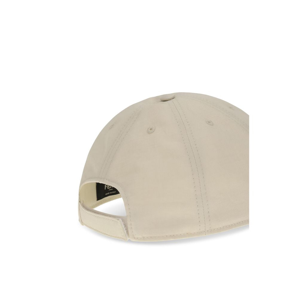 Fendi White Cotton Cap (Baseball Hat) Curated Luxury Accessories by Orvyn