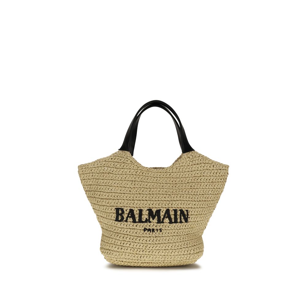 Balmain Beige mini crochet Tote Shoulder Bag