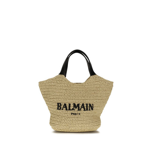 Balmain Beige mini crochet Tote Shoulder Bag