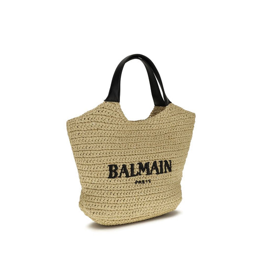 Balmain Beige mini crochet Tote Shoulder Bag