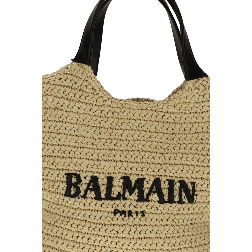 Balmain Beige mini crochet Tote Shoulder Bag
