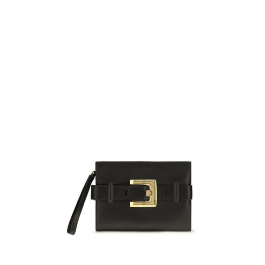 Balmain Black Anthem leather Clutch Bag